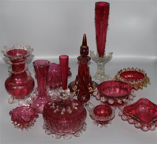 Collection cranberry glasses
